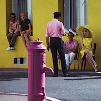 Photo  de  photo du tournage du film : Les Demoiselles de Rochefort, J. Demy 1966.