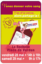 Don de sang � La Rochelle avec le Rotary, vend. 28 et sam. 29 mai 2010